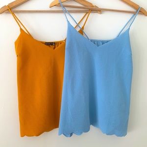 Two Scalloped Edge Tank Tops